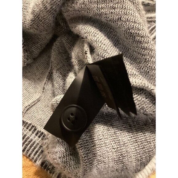 ZARA Button-up Shirt Shacket Abstract Shades of Grey Soft Large Dark Boho 90's - Picture 8 of 8